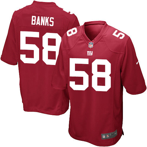 Youth Elite Carl Banks Nike Jersey Red Alternate - #58 NFL New York Giants